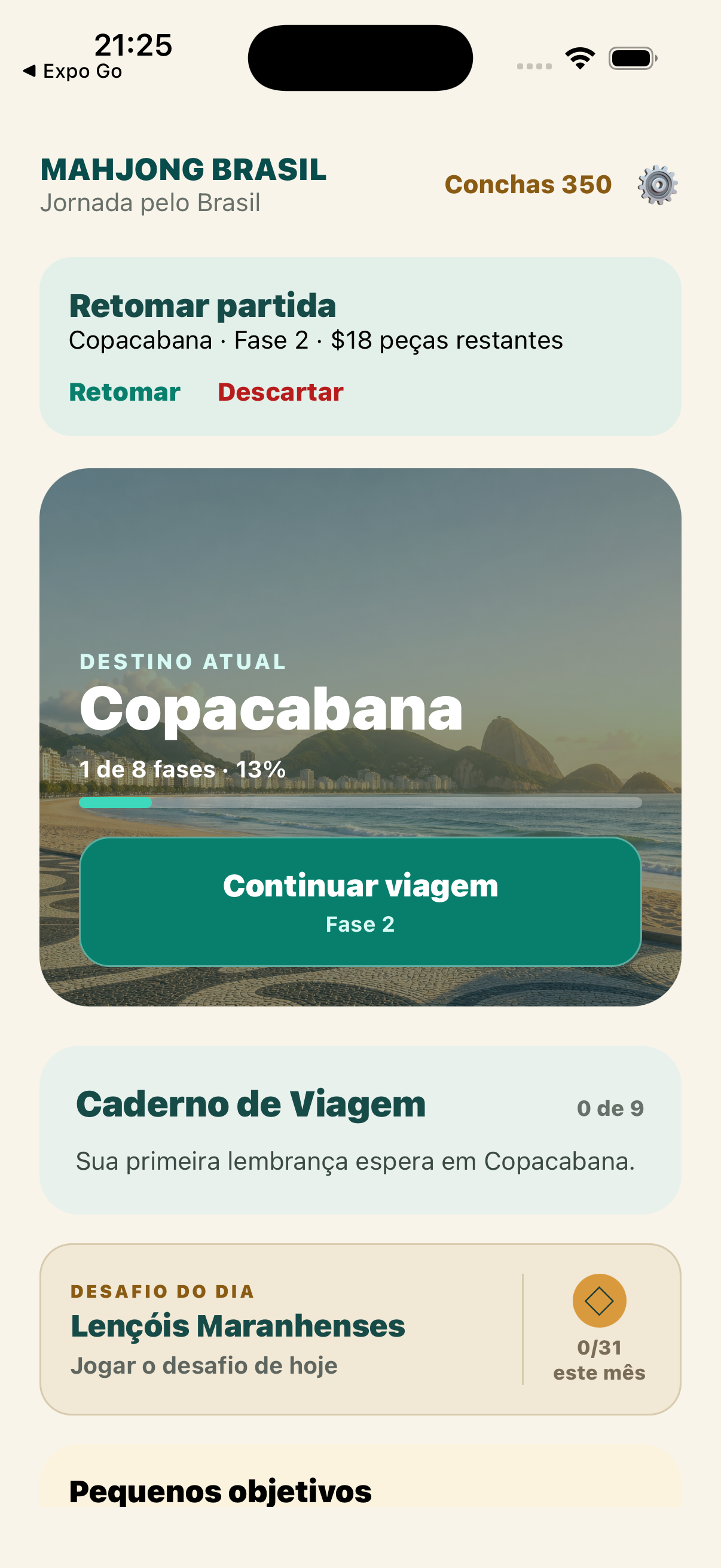 Tela inicial